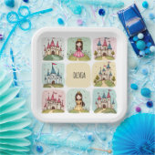 Adorable Fairy Tale Burg & Princess Doodles Pappteller (Party)