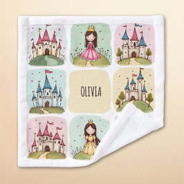 Adorable Fairy Tale Burg & Princess Doodles Waschlappen