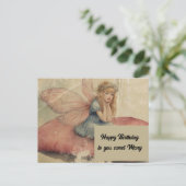 Adorable Fairy Vintag Grunge Geburtstag Postkarte (Stehend Vorderseite)