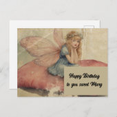 Adorable Fairy Vintag Grunge Geburtstag Postkarte (Vorne/Hinten)