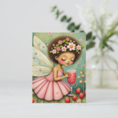 Adorable Fairy With a Sparkling Drink Postkarte (Stehend Vorderseite)