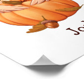 Adorable Fall Baby Owl mit Name Poster (Ecke)