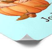 Adorable Fall Baby Owl mit Name Poster (Ecke)