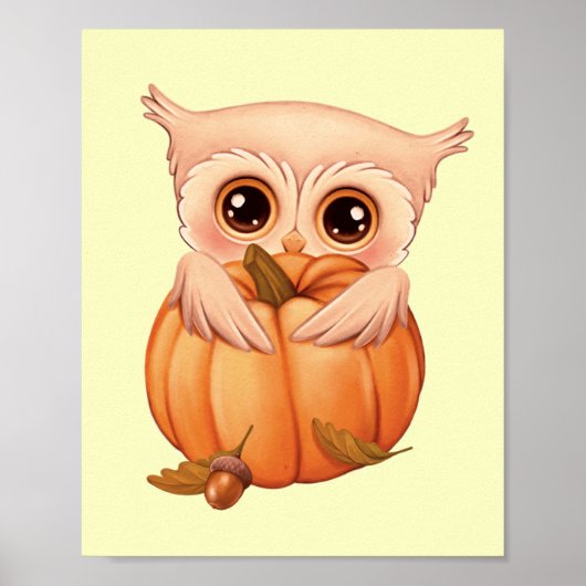 Adorable Fall Baby Owl Poster (Vorne)