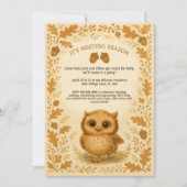 Adorable Fall Nesting Party Whimsical Owl Woodland Einladung (Vorderseite)