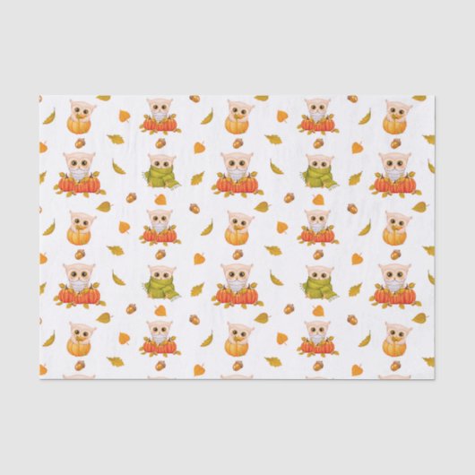 Adorable Fall Owls Seidenpapier (Vorderseite)
