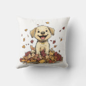 Adorable Fall Puppy Playing Kissen (Rückseite)