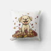 Adorable Fall Puppy Playing Kissen (Vorderseite)
