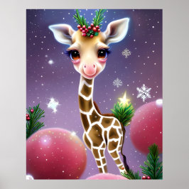 Adorable Fantasy Baby Giraffe mit Holly Poster