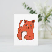 Adorable Fantasy Cat With a Cellphone Postkarte (Stehend Vorderseite)