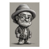 Adorable Fantasy Creature mit Jacket und Hut Poster (Vorderseite)