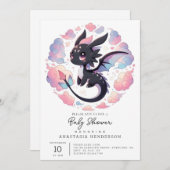 Adorable Fantasy Dragon Baby Dusche Einladung (Vorne/Hinten)