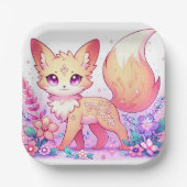 Adorable Fantasy Fox Babydusche Pappteller (Vorderseite)
