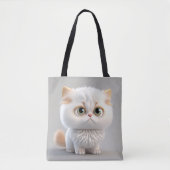 ADORABLE FANTASY WHITE CAT MIT BUFF OHREN GROSSEN  TASCHE (Vorderseite)