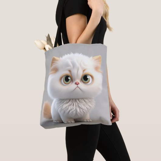 ADORABLE FANTASY WHITE CAT MIT BUFF OHREN GROSSEN  TASCHE (Von Nahem)