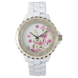 Adorable farbenfrohe Girly Blooming Blume Armbanduhr
