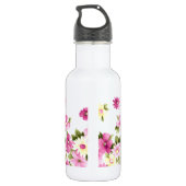 Adorable farbenfrohe Girly Blooming Blume Edelstahlflasche (Rückseite)