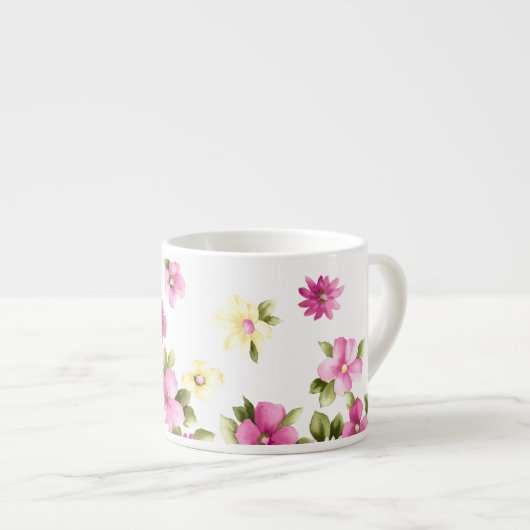 Adorable farbenfrohe Girly Blooming Blume Espressotasse (Vorderseite Rechts)