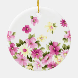 Adorable farbenfrohe Girly Blooming Blume Keramik Ornament