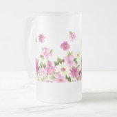 Adorable farbenfrohe Girly Blooming Blume Mattglas Bierglas (Vorderseite Links)