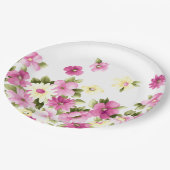 Adorable farbenfrohe Girly Blooming Blume Pappteller (Schrägansicht)