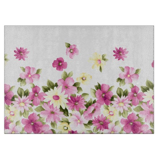 Adorable farbenfrohe Girly Blooming Blume Schneidebrett (Vorderseite)