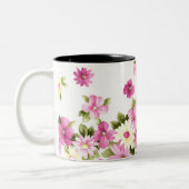 Adorable farbenfrohe Girly Blooming Blume Zweifarbige Tasse (Links)