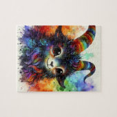 Adorable farbige Wasserfarbe Ziege Jigsaw Puzzle (Horizontal)
