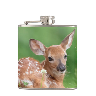 Adorable Fauna, die unter einem Baum liegt Flachmann