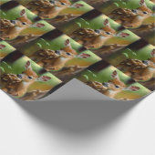 Adorable Fauna in Holz Geschenkpapier (Ecke)