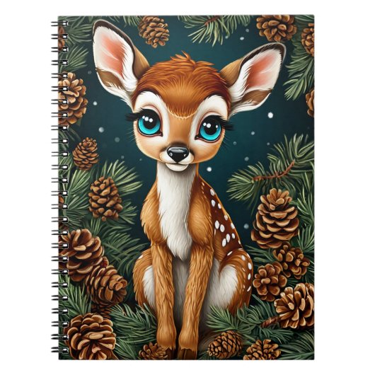 Adorable Fauna umgeben von Pinecones Notizblock (Vorderseite)