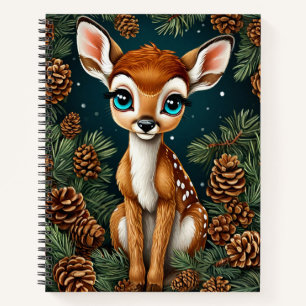 Adorable Fauna umgeben von Pinecones Notizblock