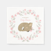 Adorable Fawn Baby Shower Classic Round Sticker Serviette (Vorderseite)