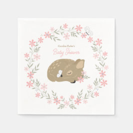 Adorable Fawn Baby Shower Classic Round Sticker Serviette