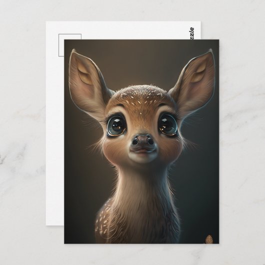 Adorable Fawn Postkarte (Vorne/Hinten)