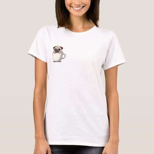 Adorable Fawn Pug Puppy Tucked Inside T-Shirt (Vorderseite)