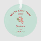 Adorable Fawn Wreath Grandtochter Ornament (Rückseite)