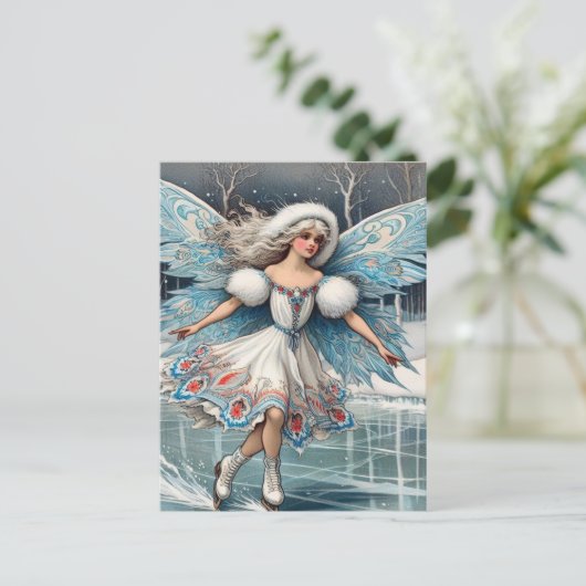 Adorable Fee aus dem Eis Postkarte (Stehend Vorderseite)