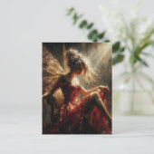 Adorable Fee sitzt in einem Sonnenstrahl Postkarte (Stehend Vorderseite)