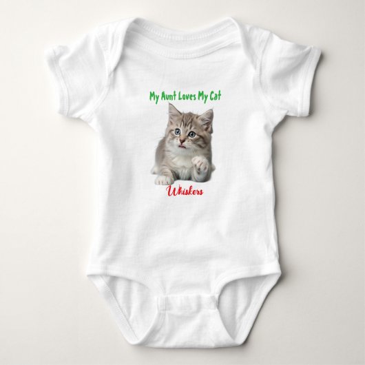 Adorable Feline Fan: Personalisiertes Cat-Foto Baby Strampler (Vorderseite)