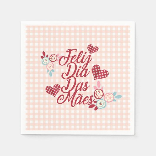 Adorable Feliz Dia Das Mães | Serviette (Vorderseite)