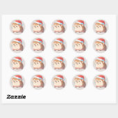 Adorable Festive Hamster Wearing Santa Hat Sticker (Blatt)