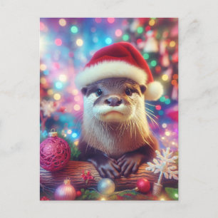 Adorable festliche Weihnachtsfeier Postkarte
