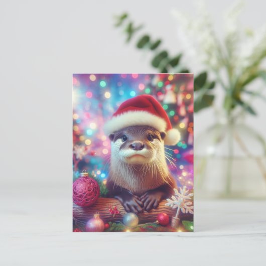 Adorable festliche Weihnachtsfeier Postkarte (Stehend Vorderseite)