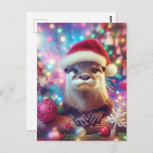 Adorable festliche Weihnachtsfeier Postkarte (Vorne/Hinten)
