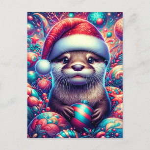 Adorable festliche Weihnachtsfeier Postkarte