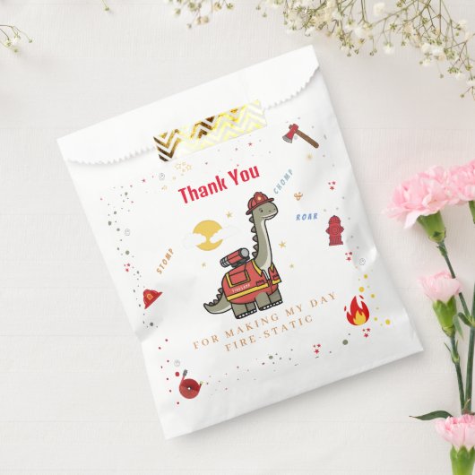 Adorable Firefighter Dino Geburtstag Geschenktütchen (Versiegelt)