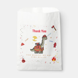 Adorable Firefighter Dino Geburtstag Geschenktütchen