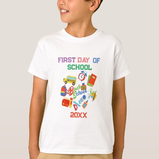 Adorable First Day of School Pattern T-Shirt (Vorderseite)