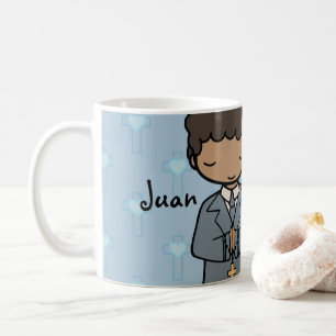 Adorable First Heilige Kommunion Name blau Kaffeetasse